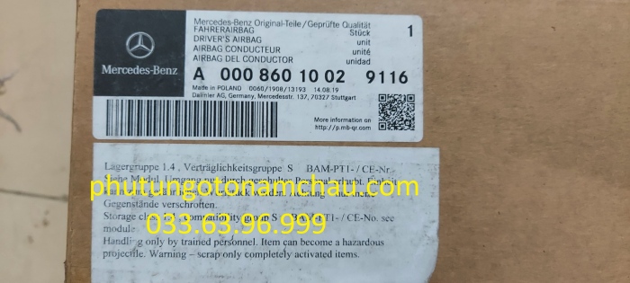 A0008601002 9116 Túi Khí Vô Lăng GLC 200 2020 (6)