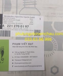 A2212700197 Bơm Dầu Thứ Cấp Hộp Số Merc S 722 (5)